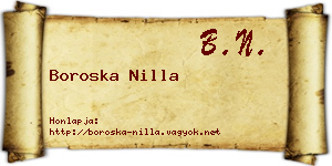 Boroska Nilla névjegykártya